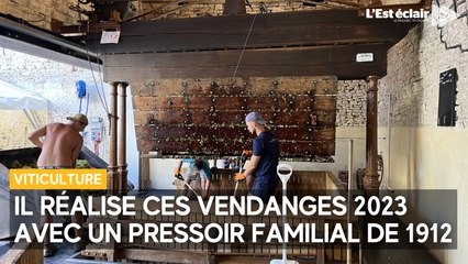 Clément Robert utilise un pressoir de 1912 qui appartenait à son arrière-arrière-grand-père