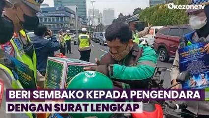 Hari Pertama Operasi Zebra di Jakpus, Polisi Beri Sembako kepada Pengendara dengan Surat Lengkap