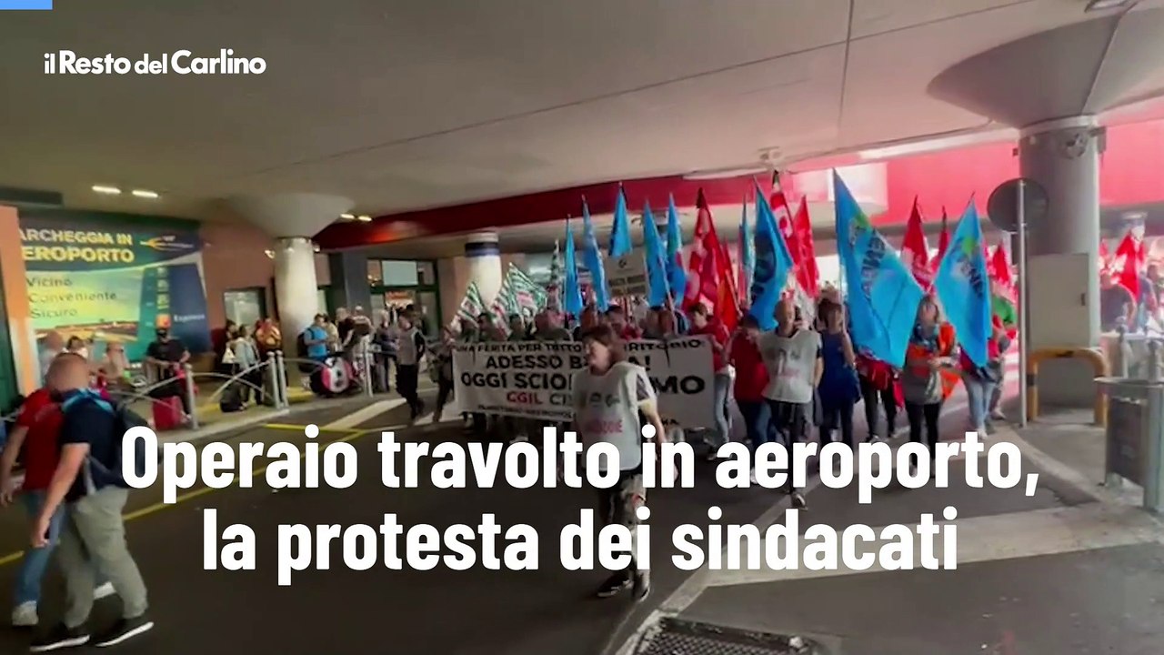 Operaio travolto in aeroporto, la protesta dei sindacati: "Basta morti sul lavoro"