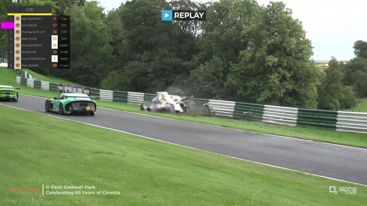 Ginetta GT Academy 2023 Cadwell Park Race 1 Elman Big Crash