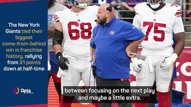 Daboll praises Giants' 'will' in major comeback win