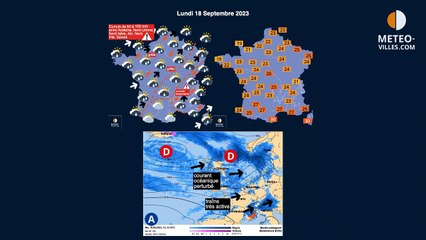 prévisions météo villes du lundi 18 septembre 2023
