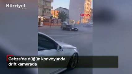 Gebze'de düğün konvoyunda drift kamerada