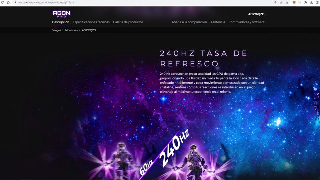 MONITOR GAMING QHD OLED AOC AGON PRO AG276QZD | EL MERCADO DE LOS MONITORES OLED SE ANIMA