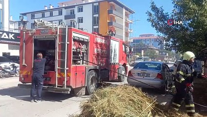 Çorum'un Osmancık ilçesinde evin bahçesinde çıkan yangın kontrol altına alındı