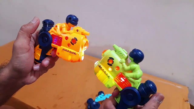Unboxing and Review of Children's Electric Toy Gun, Projection Gun, Colorful Glowing Musical Toy