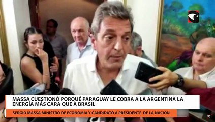 Massa cuestionó porqué Paraguay le cobra a la Argentina la energía más cara que a Brasil