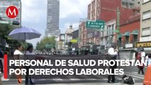 Personal de salud protesta en Eje Central; hay 9 bloqueos viales en CdMx