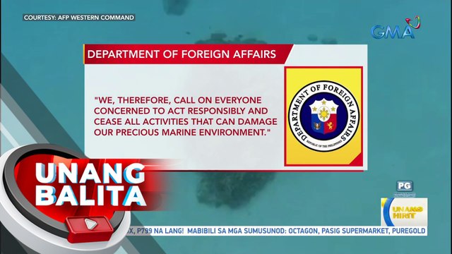 DFA, nababahala sa mga ulat ng pagkasira ng mga bahura sa Iroquois o Rozul Reef | UB