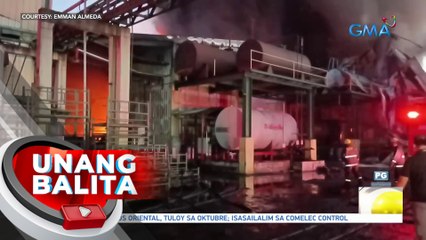 Sunog sa factory ng gulong sa Valenzuela, inaapula pa rin | UB