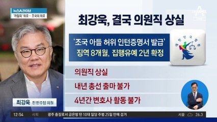 최강욱, 3년 8개월 만에 유죄 확정…임기 거의 채워