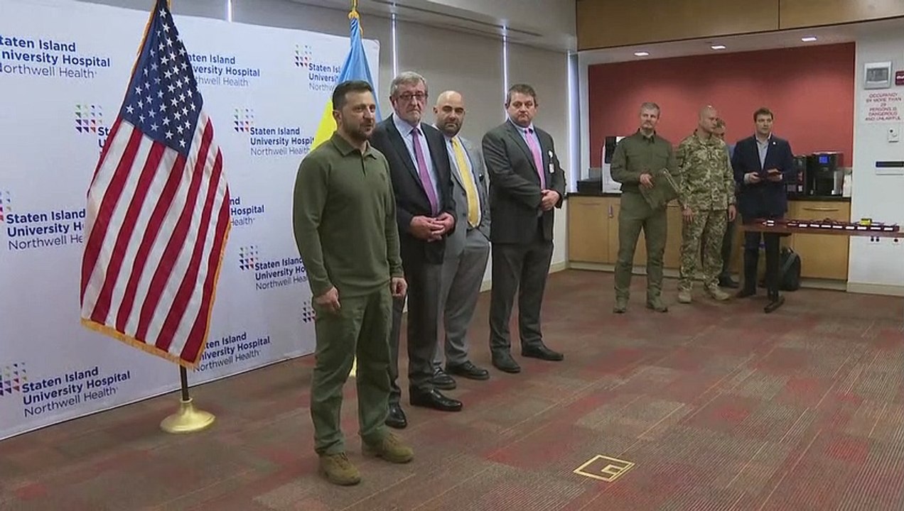 Selenskyj besucht verletzte ukrainische Soldaten in New York