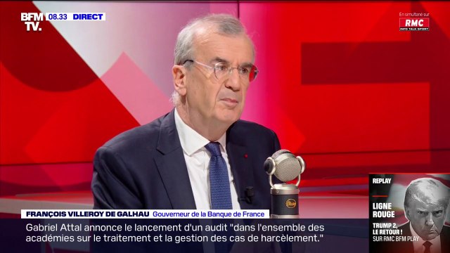 Croissance à 0.9%: C'est mieux que ce qu'on attendait affirme François Villeroy de Galhau, gouverneur de la Banque de France