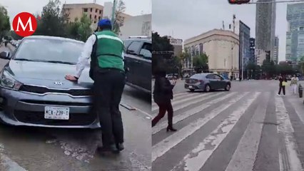 Búsqueda del automovilista que atropelló a policías auxiliares en CdMx