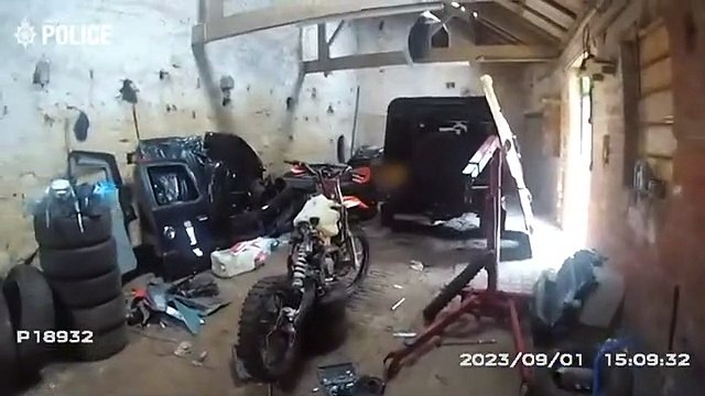 Inside 'chop shop' found by Doncaster police in Sprotbrough