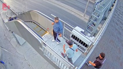 İBB, yürüyen merdivenlere yapılan sabotajın bir videosunu yayımladı: Merdiveni durdurup 'çak' hareketi yaptılar
