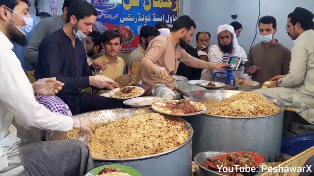 Rahman Gul Chawal - Famous Chawal of Shoba Bazar Peshawar - Peshawari Beef Chawal - Chana Mewa Pulao