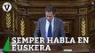 Borja Sémper (PP) realiza parte de su discurso en euskera y los diputados de Vox vuelven a abandonar el pleno