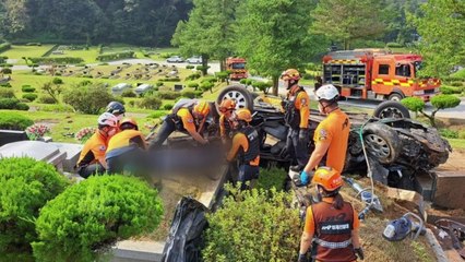 충남 천안서 성묘 후 돌아가던 승용차 추락...80대 부부 숨져 / YTN
