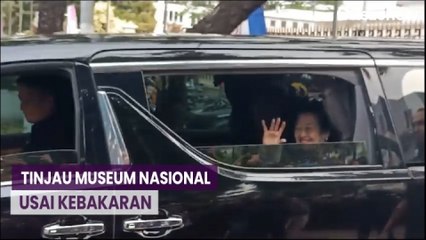 Megawati Tinjau Museum Nasional Usai Kebakaran