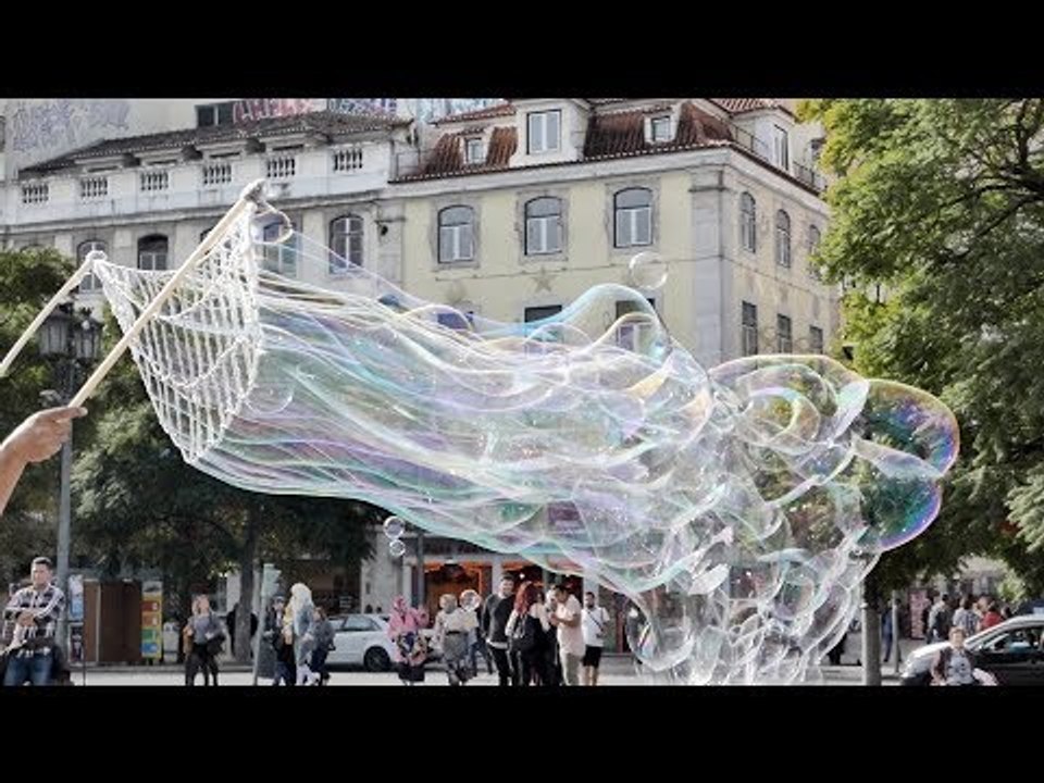 This Street Performer Blows The Most Beautiful Multi Bubbles