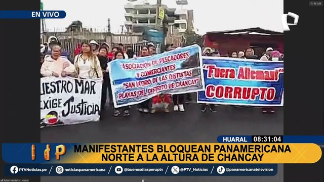 Manifestantes piden diálogo con empresa Repsol: bloquean Panamericana Norte a la altura de Chancay