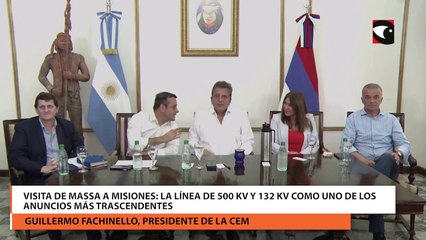Visita de Massa a Misiones la línea de 500 kv y 132 kv como uno de los anuncios más trascendentes