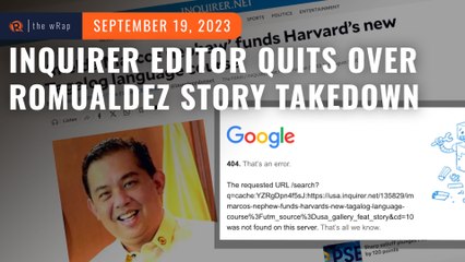 Romualdez article takedown: Editor quits, asserts no official immune from scrutiny