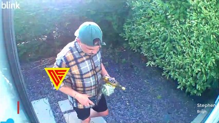 Woman Accidentally Hits Man With Door While Opening It | Doorbell Camera Video