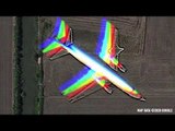 Mystery  Unicorn Rainbow Airplane in Valencia, Spain - At The Albufera Rice Fields! Matrix Glitch?