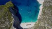 Zakynthos Shipwreck Beach - Navagio Beach aka Smugglers Cove - Drone Footage - License 4k
