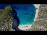 Zakynthos Shipwreck Beach - Navagio Beach aka Smugglers Cove - Drone Footage - License 4k