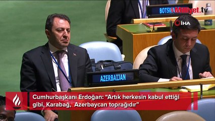 Erdoğan BM'de dünyaya seslendi: Karabağ Azerbaycan toprağıdır