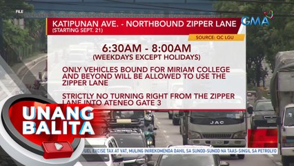 Katipunan Ave. - Northbound zipper lane (starting Sept. 21) | UB