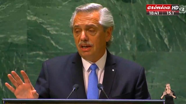 Alberto Fernández en la ONU: No podemos seguir hablando de los problemas mientras estamos en una cornisa