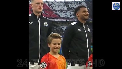 Jacob Murphy Beams as the Champions League Anthem Plays ahead of Newcastle's Clash with AC Milan