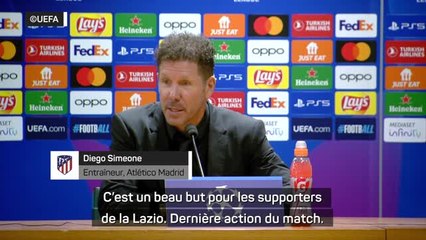 Gr. E - Simeone sur le but du gardien à la dernière seconde : “Un très beau but si vous êtes de la Lazio”
