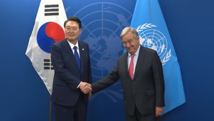 尹, 유엔 사무총장 면담..."北 인권 개선 협력 기대" / YTN