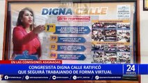 Digna Calle regresa presencialmente al Congreso e insiste en renunciar