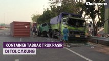 Laka Truk di Tol Cakung, Kontainer Lepas dan Melintang di Jalan