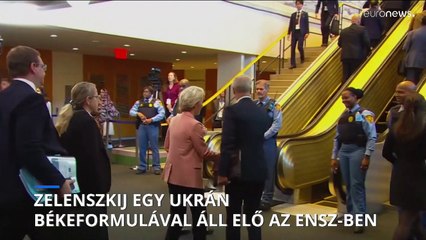 Скачать видео: Volodimir Zelenszkij egy ukrán békeformulával áll elő az ENSZ-ben