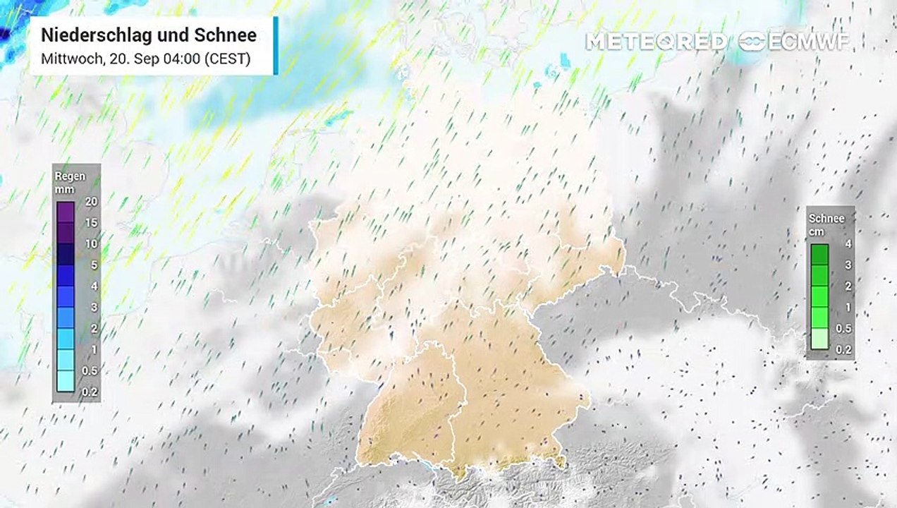 Am Donnerstag ziehen aus Westen Schauer und Gewitter über Deutschland hinweg!