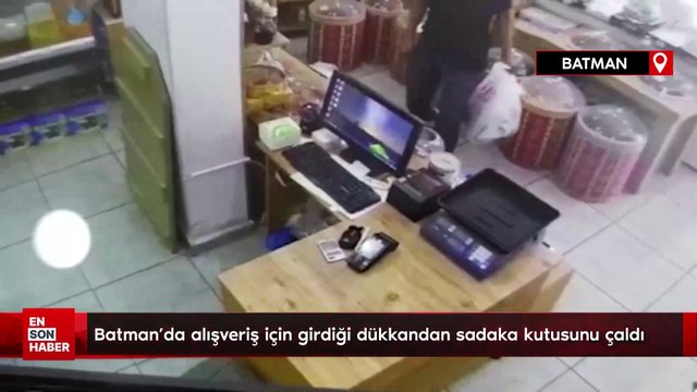 Batman’da alışveriş için girdiği dükkandan sadaka kutusunu çaldı