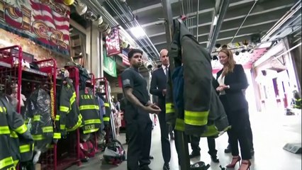Prince William visits fire station near 9/11 memorial