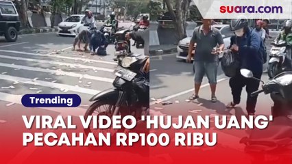 Viral Video 'Hujan Uang' Pecahan Rp100 Ribu, Sikap Warga Jadi Sorotan