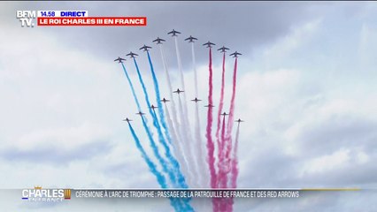 Charles III: les images de la Patrouille de France et des Red Arrows dans le ciel de Paris