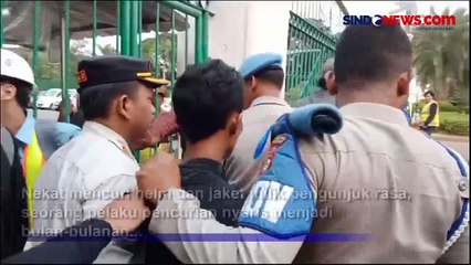 Aksinya Terpergok Pengunjuk Rasa, Pencuri Helm dan Jaket Nyaris Diamuk Massa