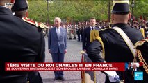 Visite de Charles III en France : cérémonie militaire à l'Arc de Triomphe