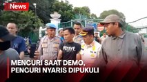 Curi Helm dan Jaket saat Demo, Pencuri Hampir Dipukuli Pengunjuk Rasa