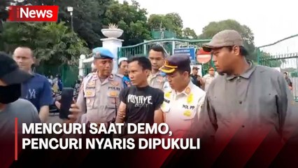 Curi Helm dan Jaket saat Demo, Pencuri Hampir Dipukuli Pengunjuk Rasa
